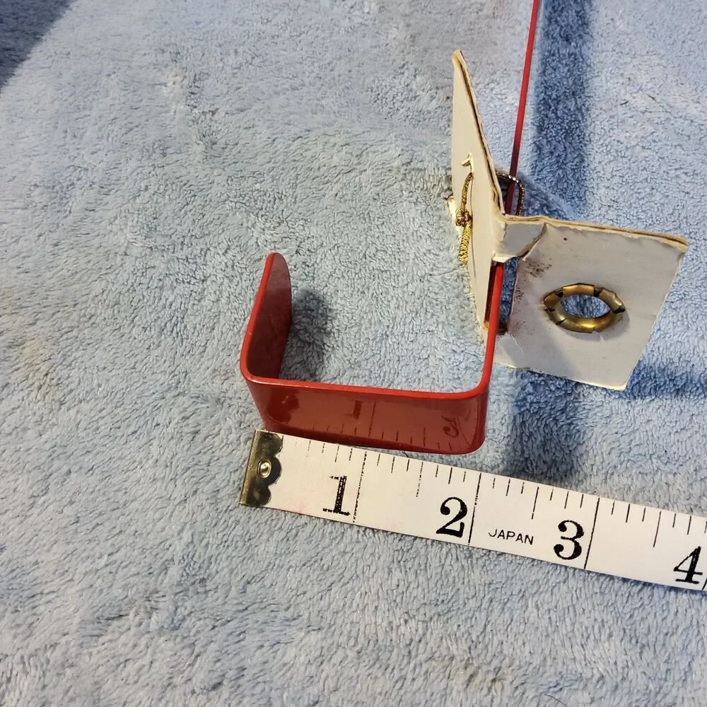 Vintage Holiday Time Over The Door Wreath Hanger Red Metal 14 Inch Set of 2